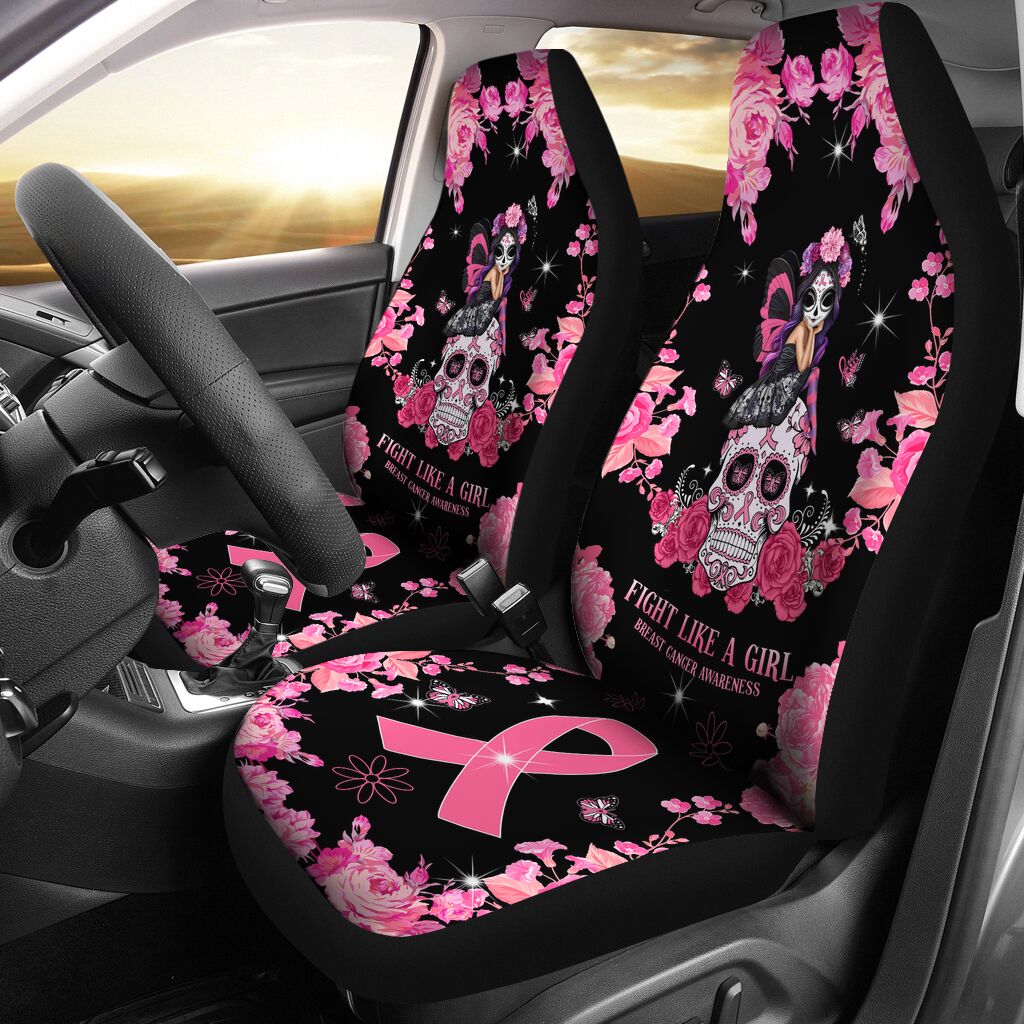 Fight Like A Girl Breast Cancer Awareness Seat Covers 0622