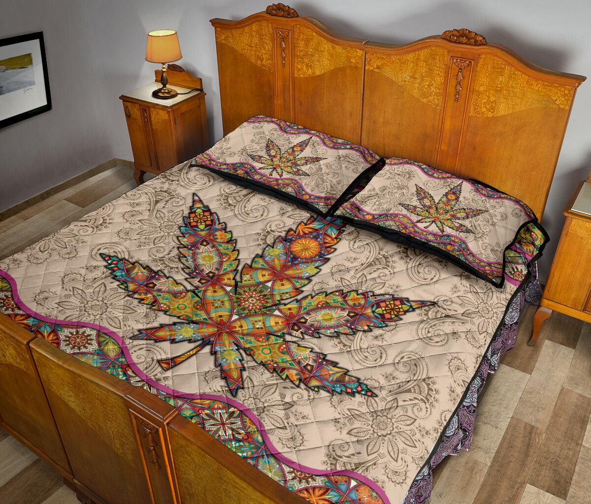 Boho Leaf - Weed Quilt Set 0822