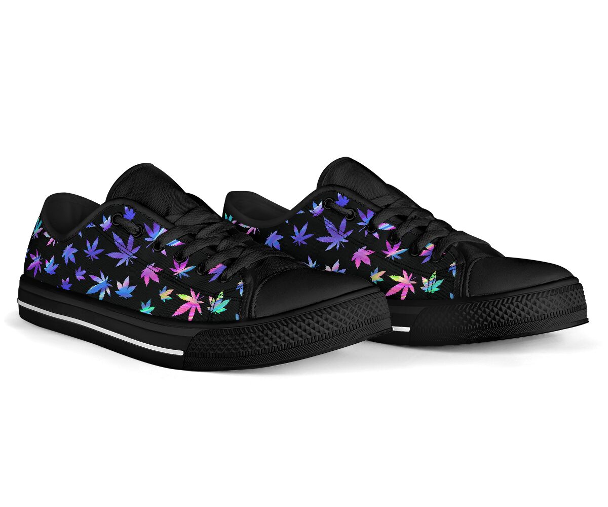 Holographic Leaves Pattern - Weed Low Top Shoes 0822