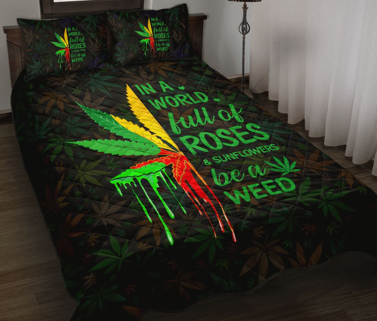 In A World Full Of Roses - Weed Quilt Set 0822