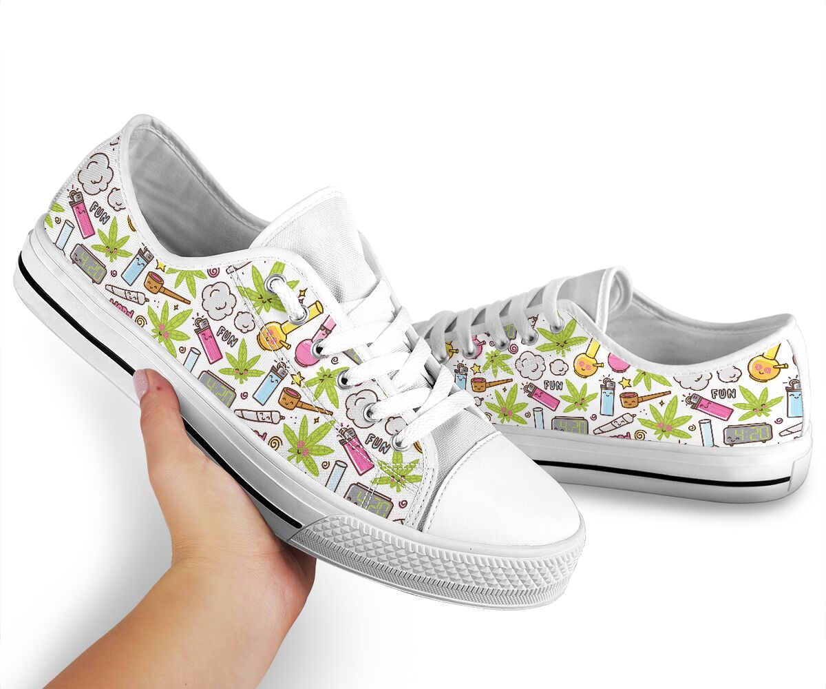 It'S 420 Somewhere Cute Pattern - Weed Low Top Shoes 0822