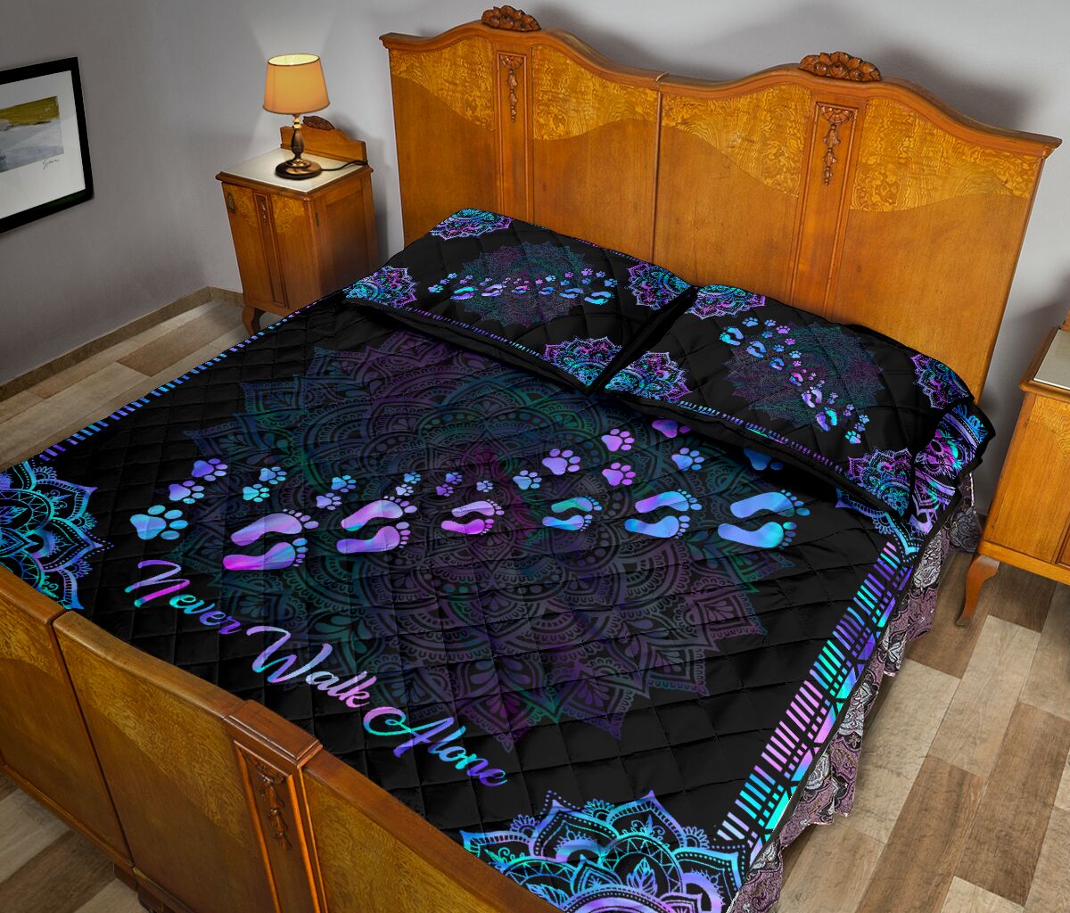 Never Walk Alone Dog Quilt Set 0622