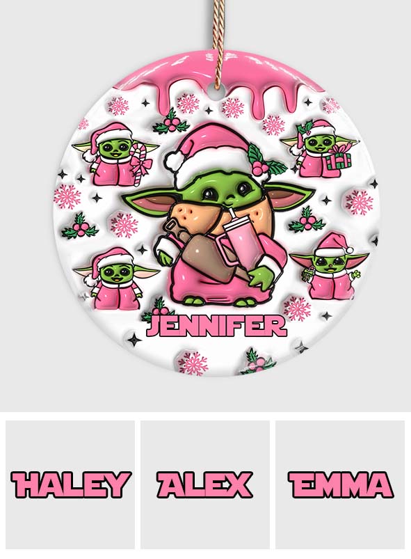 Too Cute I Am The Child Pink - Personalized The Force Ceramic Circle Ornament