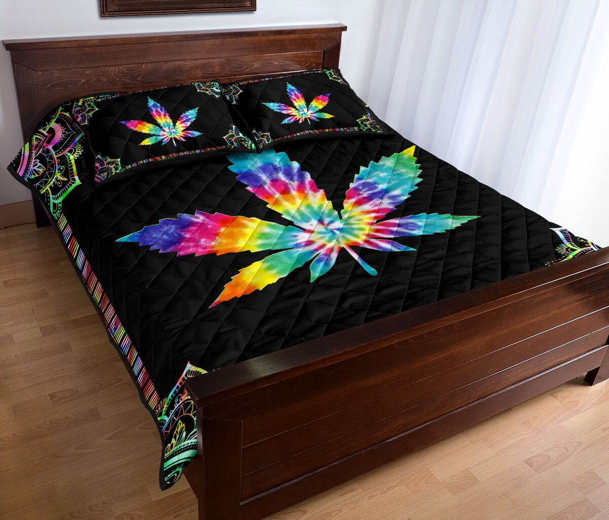 Tie Dye Leaf - Weed Quilt Set 0822