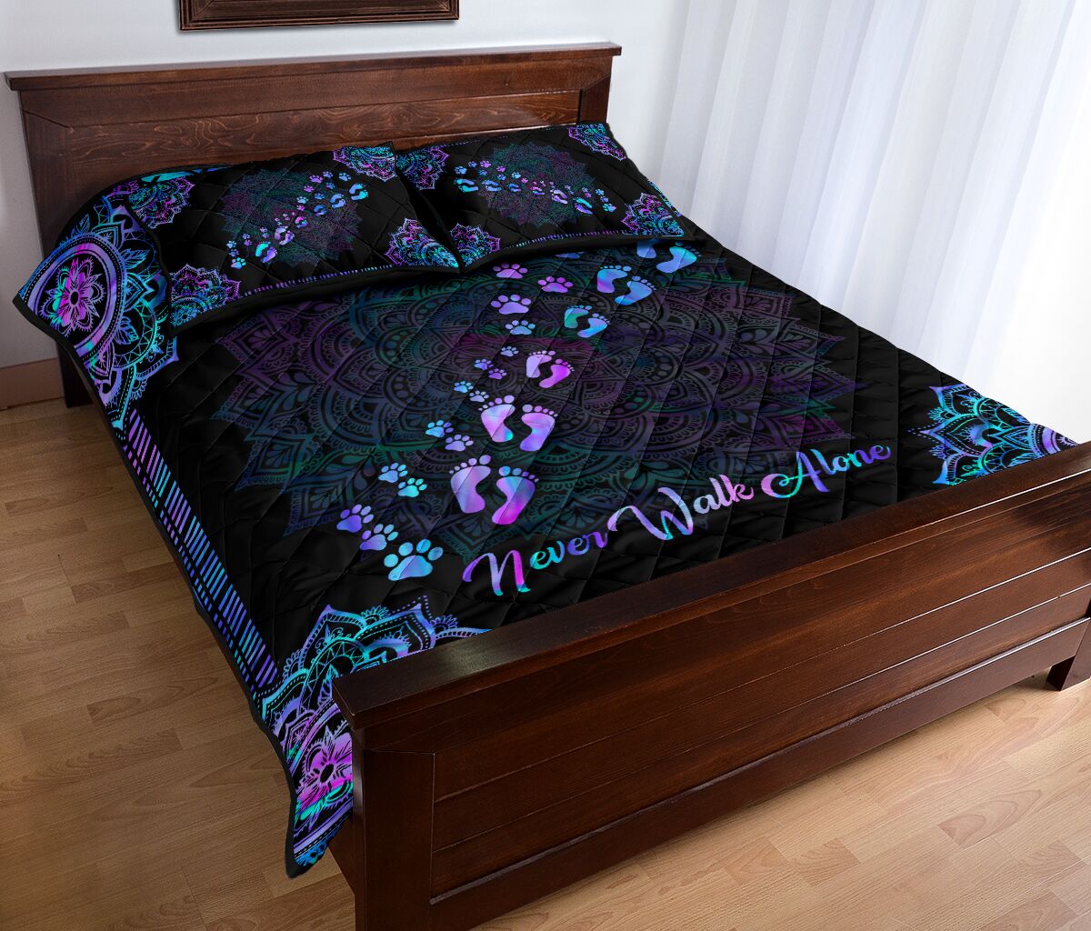 Never Walk Alone Dog Quilt Set 0622
