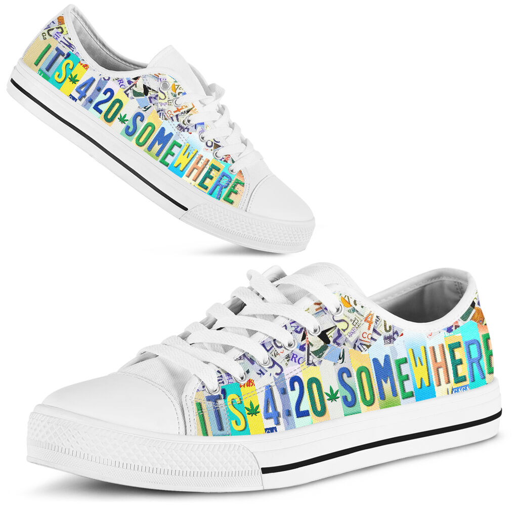 It'S 420 Somewhere - Weed Low Top Shoes 0822