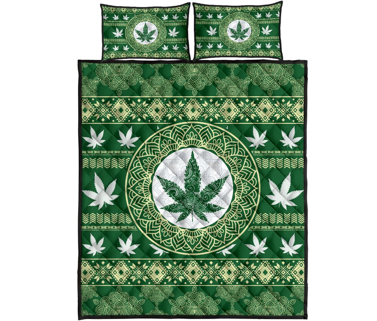 Green Leaves - Weed Quilt Set 0822