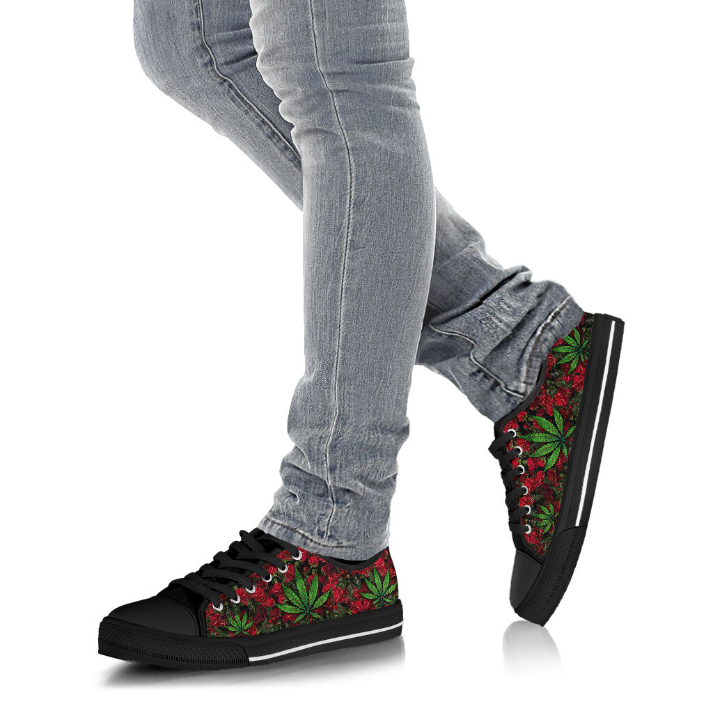 Roses And Leaves - Weed Low Top Shoes 0822