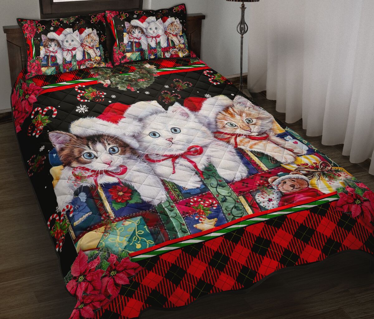 Merry Catmas Cat Quilt Set 0622