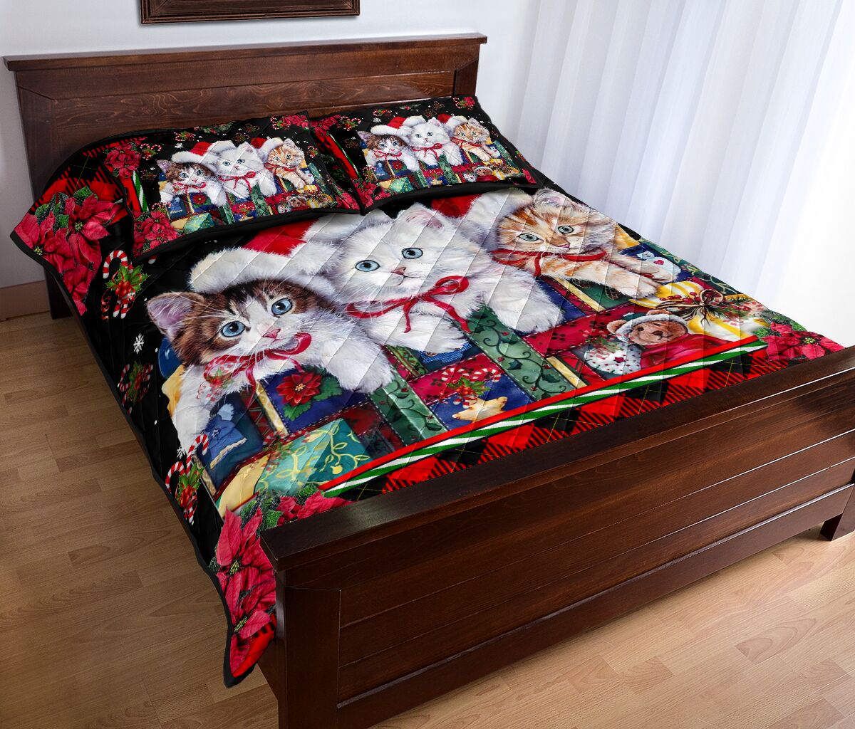 Merry Catmas Cat Quilt Set 0622