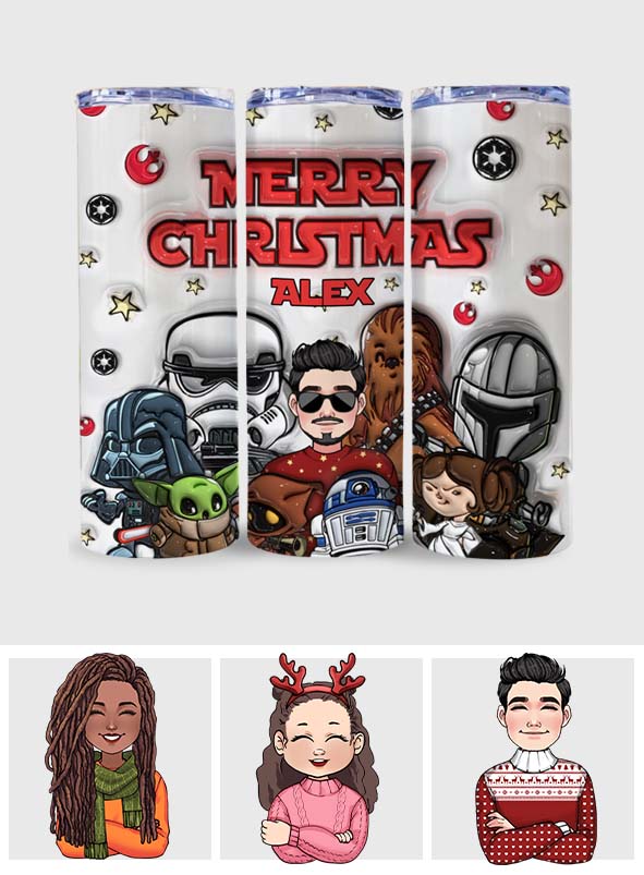 Merry Sithmas - Personalized The Force Skinny Tumbler