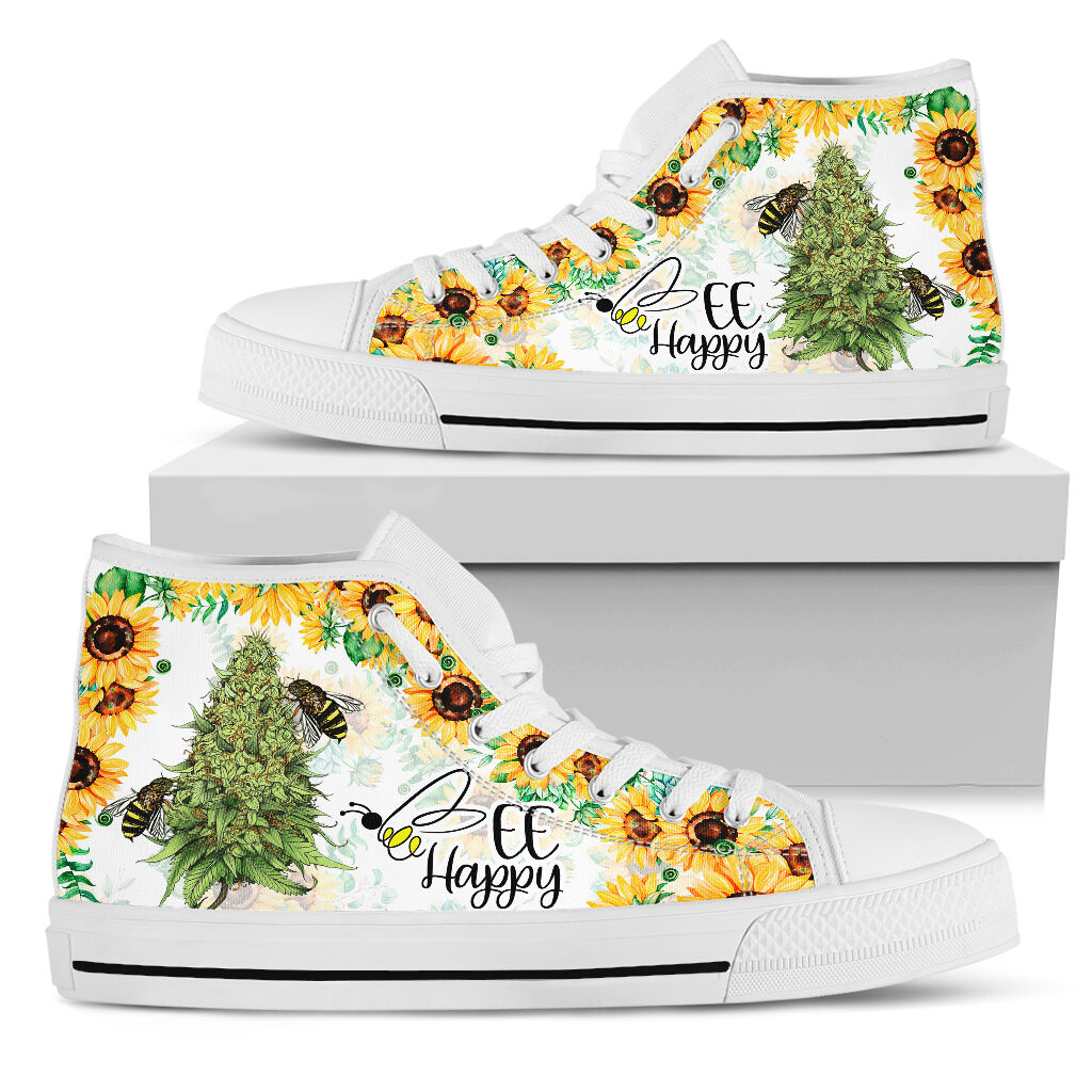 Bee Happy - Weed High Top Shoes 0822