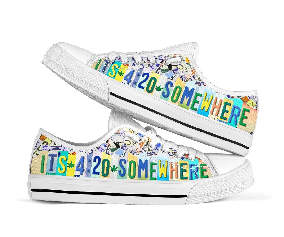 It'S 420 Somewhere - Weed Low Top Shoes 0822