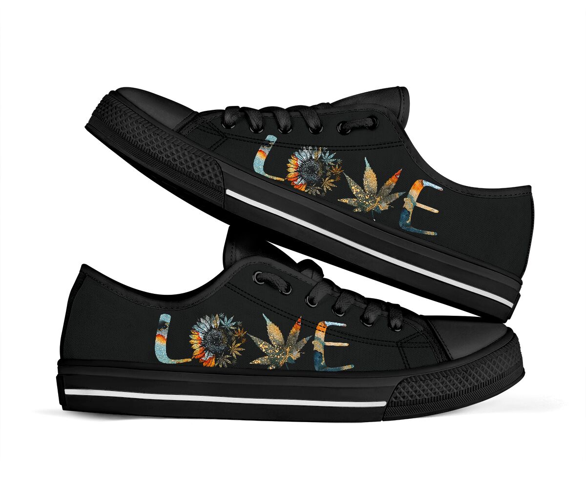 Love 420 Sunflower - Weed Low Top Shoes 0822