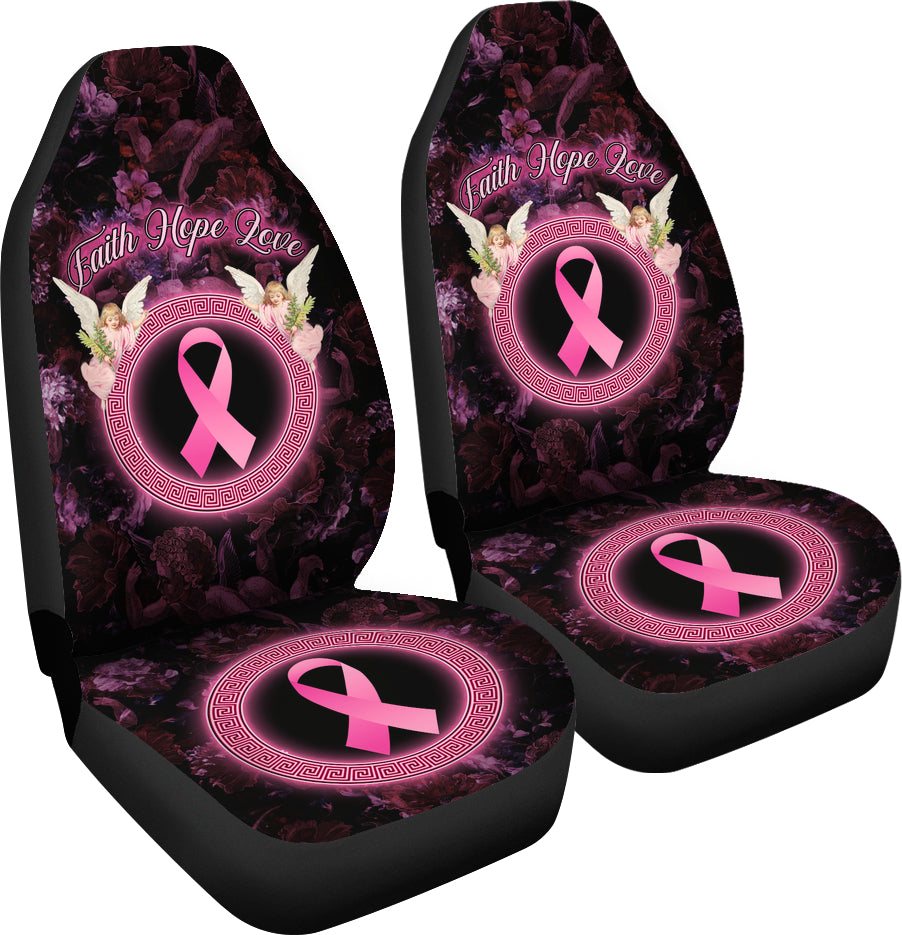 Faith Hope Love Angel Breast Cancer Awareness Seat Covers 0622