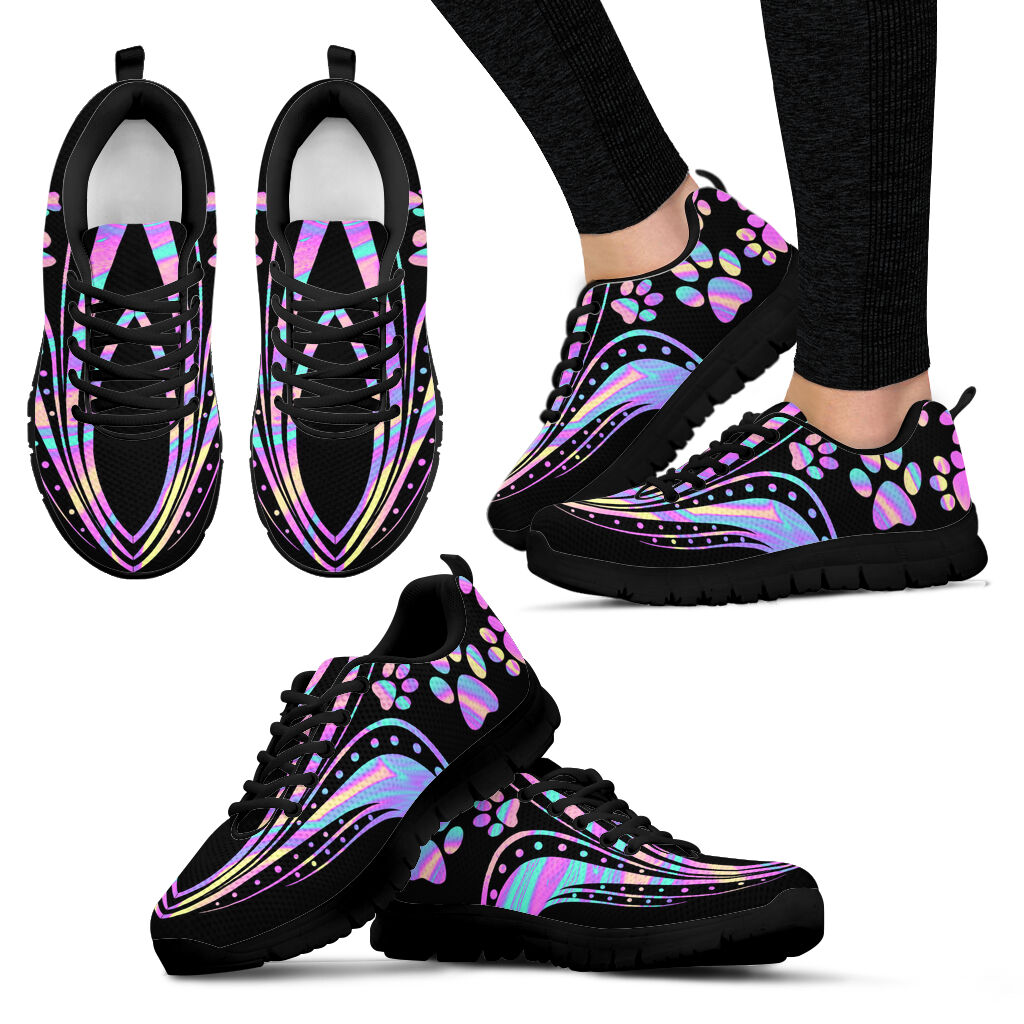 Hologram Paws Pattern Dog Sneakers 0622
