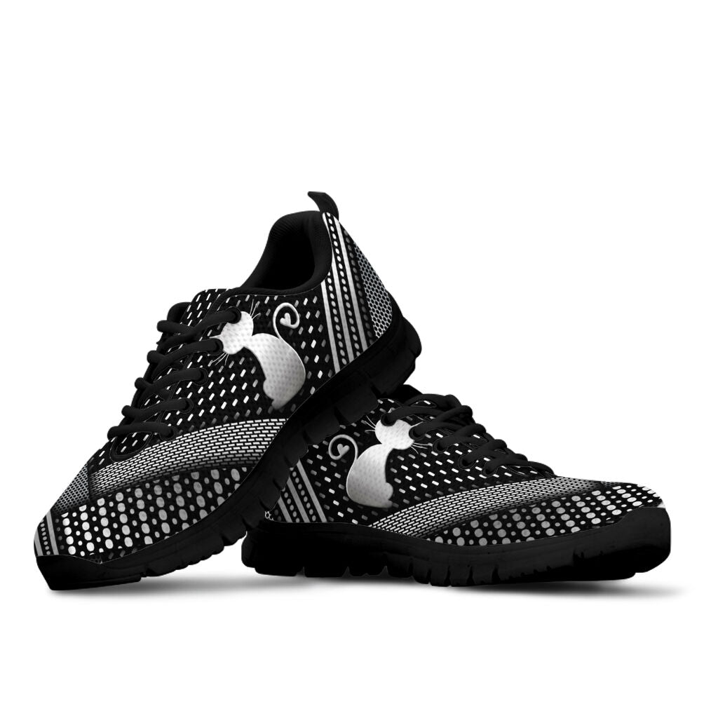 Cat Metal Pattern Print Cat Sneakers 0622