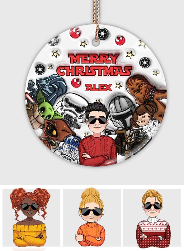 Merry Sithmas - Personalized The Force Ceramic Circle Ornament