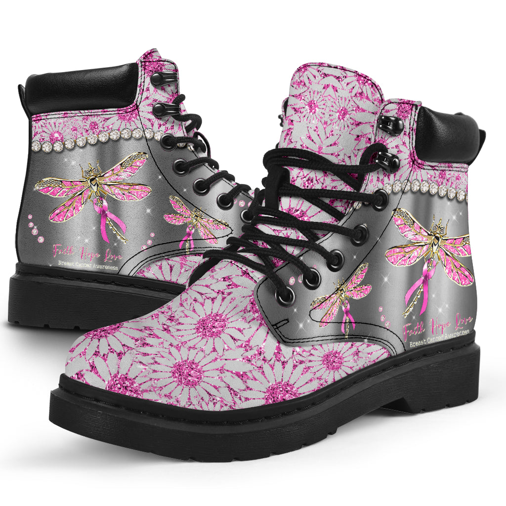 Faith Hope Love Breast Cancer Awareness All Season Boots 0622