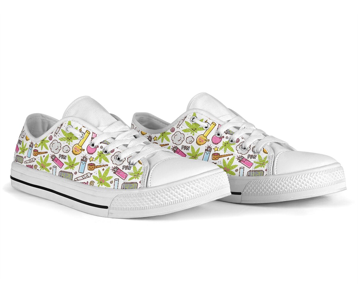 It'S 420 Somewhere Cute Pattern - Weed Low Top Shoes 0822