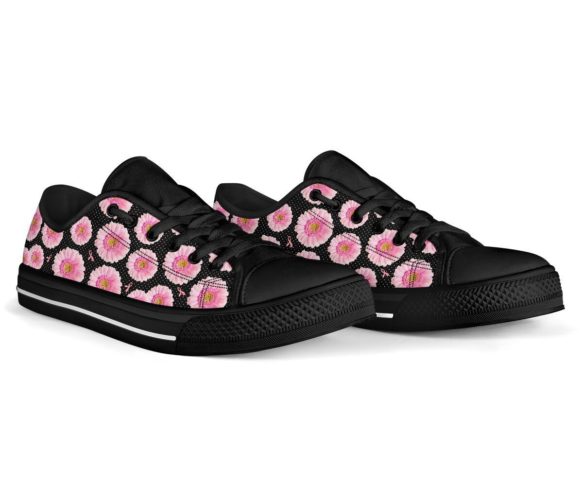 Breast Cancer Daisy Breast Cancer Awareness Low Top Shoes 0622