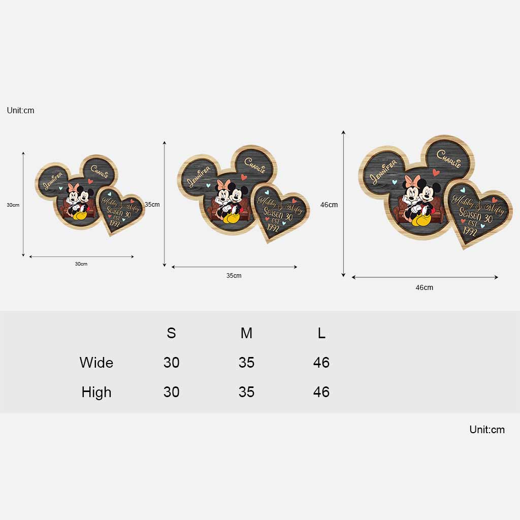 New Season - Personalized Couple Mouse Wood Sign