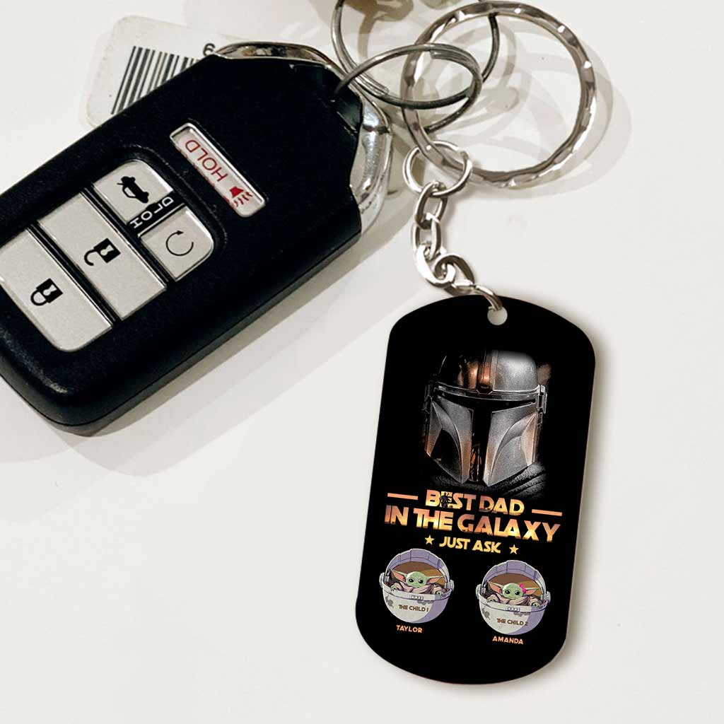 1 Dad In The Galaxy - Personalized Father's Day The Force Stainless Steel Keychain
