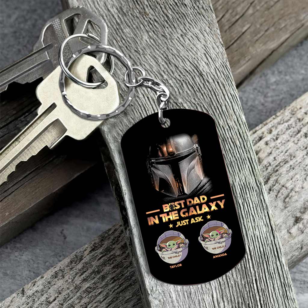 1 Dad In The Galaxy - Personalized Father's Day The Force Stainless Steel Keychain