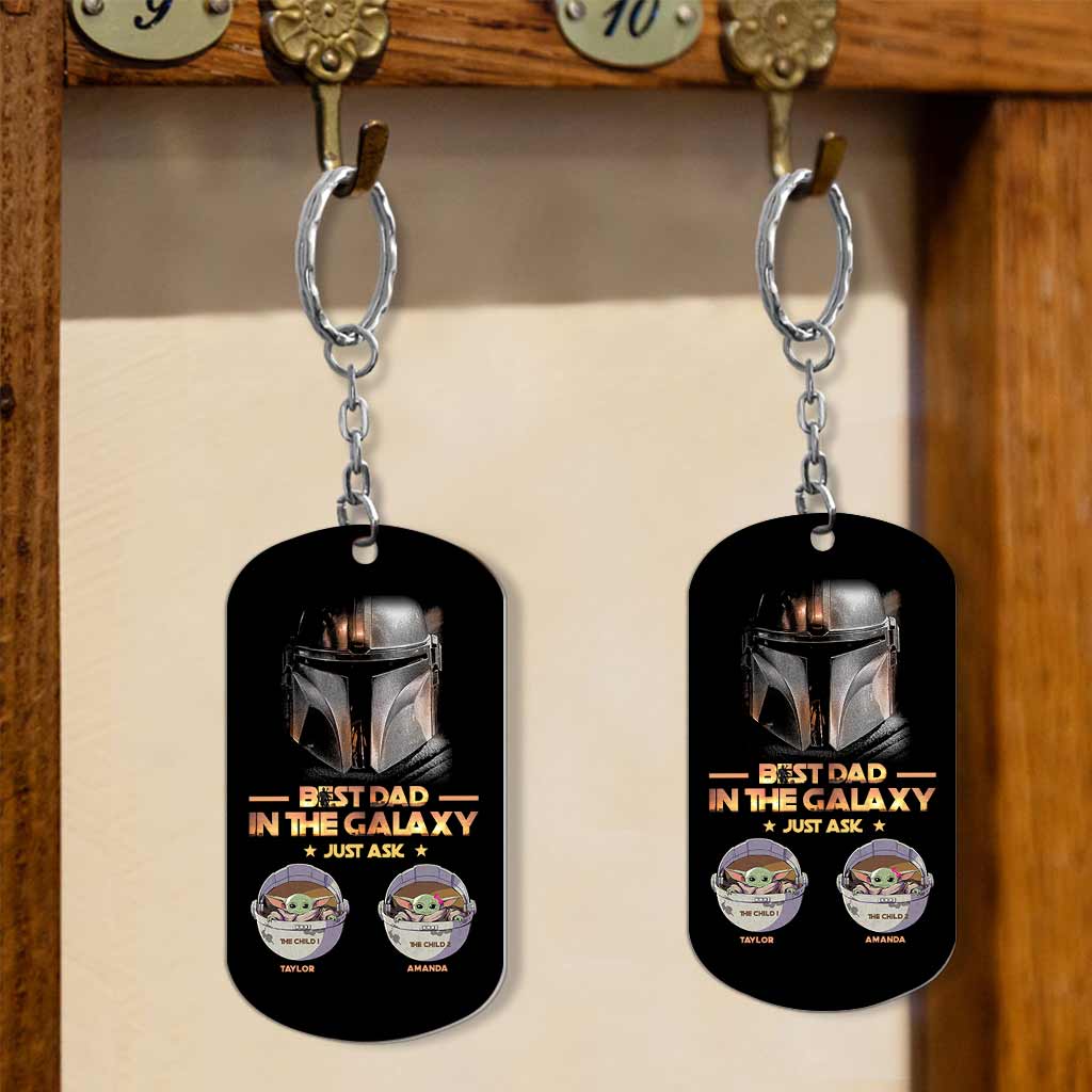 1 Dad In The Galaxy - Personalized Father's Day The Force Stainless Steel Keychain