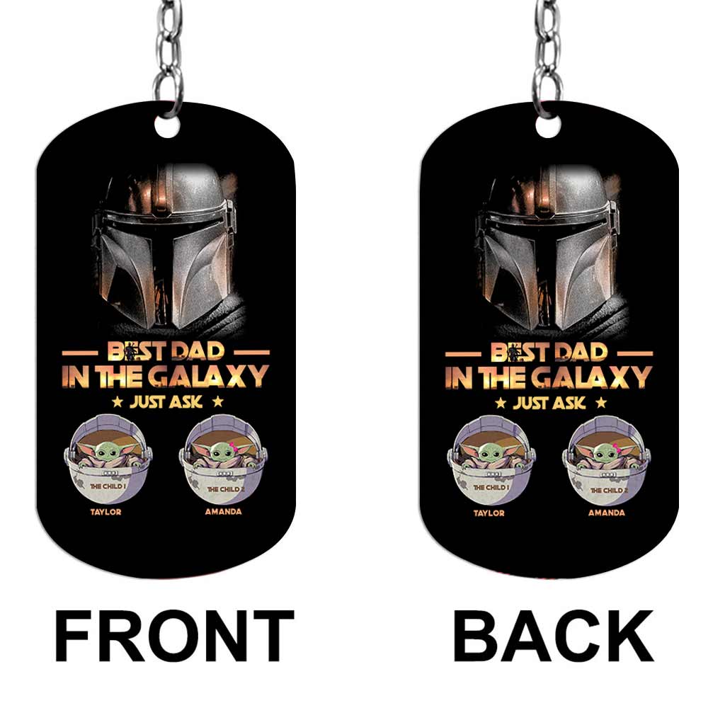 1 Dad In The Galaxy - Personalized Father's Day The Force Stainless Steel Keychain