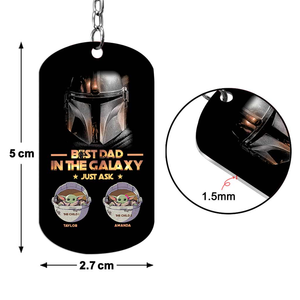 1 Dad In The Galaxy - Personalized Father's Day The Force Stainless Steel Keychain