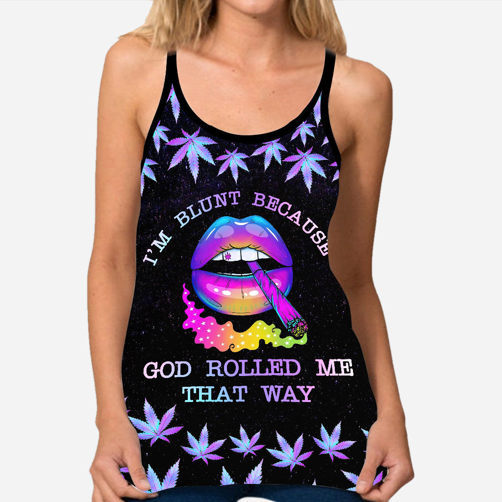 I'm Blunt Because - Weed Cross Tank Top and Leggings