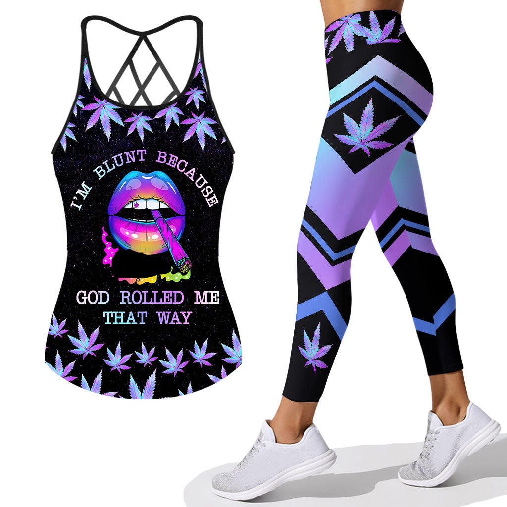 I'm Blunt Because - Weed Cross Tank Top and Leggings