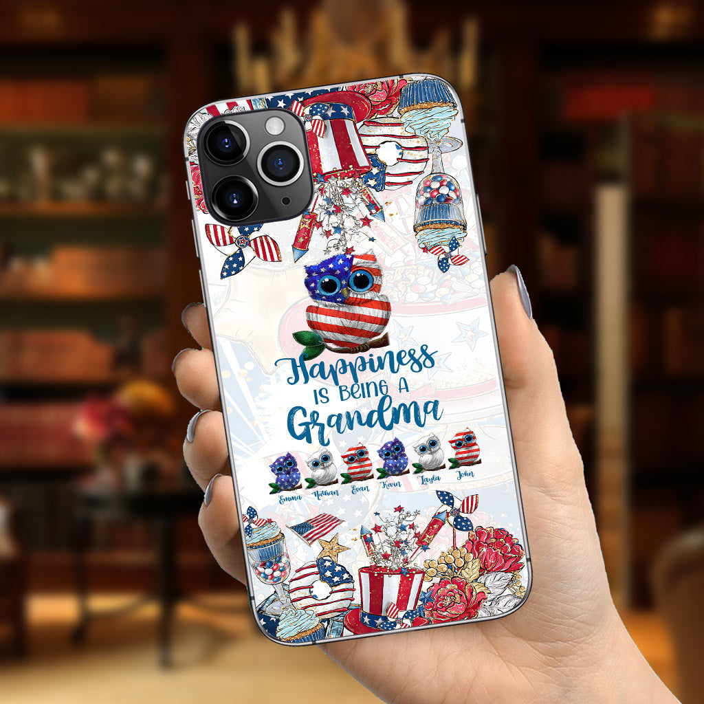Happiness Is Being A Grandma - Personalized Independence Day Phone Case