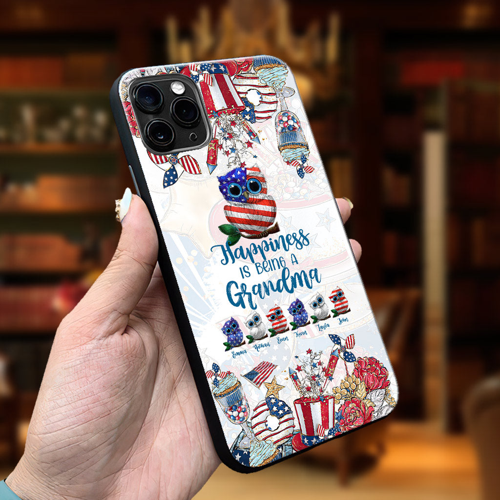 Happiness Is Being A Grandma - Personalized Independence Day Phone Case
