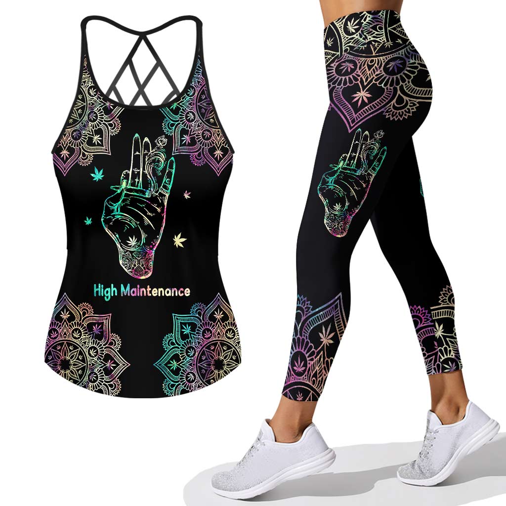 High Maintenance - Weed Cross Tank Top and Leggings
