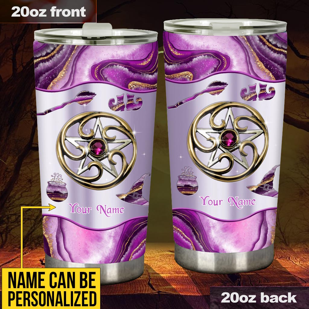 Pentacle Witch Marble Pattern Print Personalized Tumbler