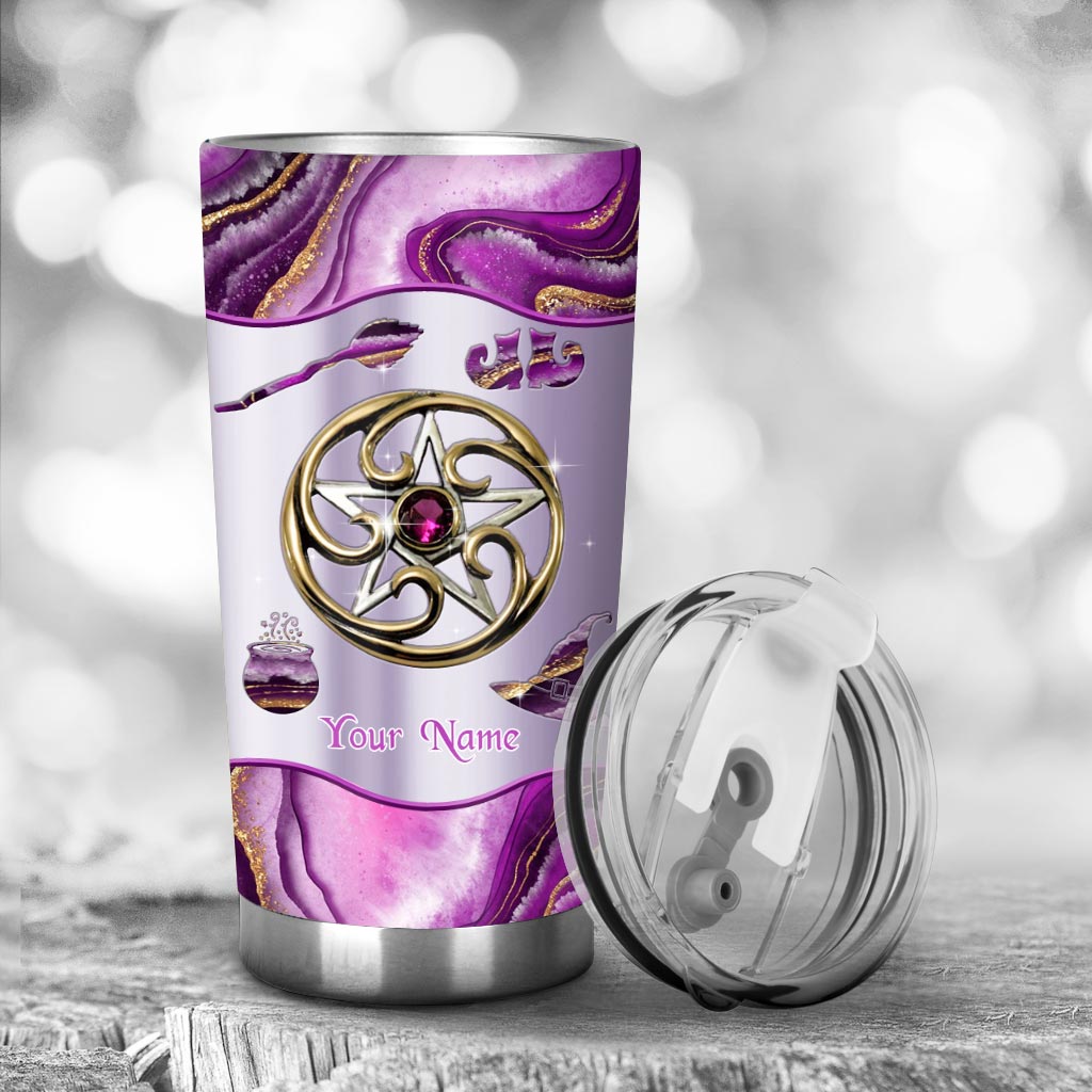 Pentacle Witch Marble Pattern Print Personalized Tumbler