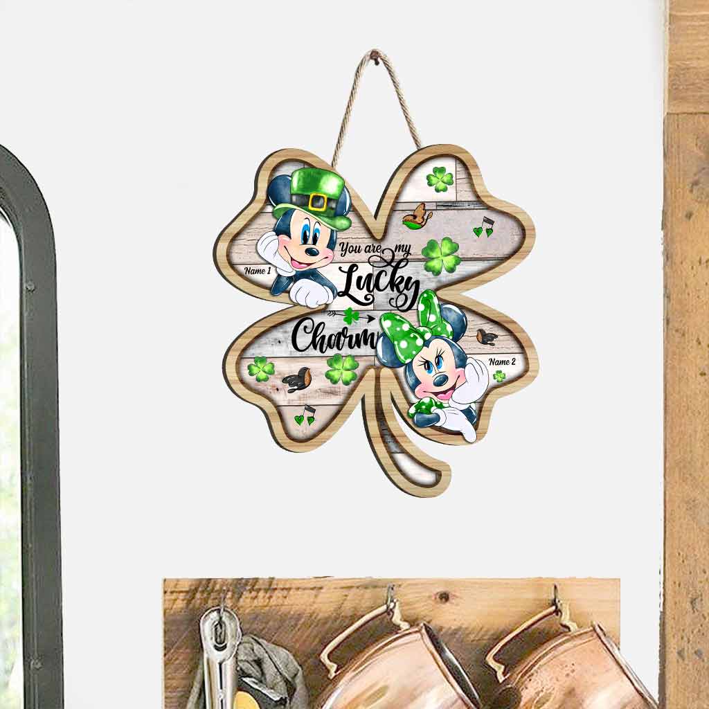 You Are My Lucky Charm - Personalized Patrick's Day Mouse Wood Sign With 3D Pattern Print