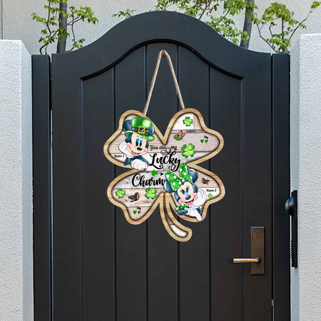 You Are My Lucky Charm - Personalized Patrick's Day Mouse Wood Sign With 3D Pattern Print