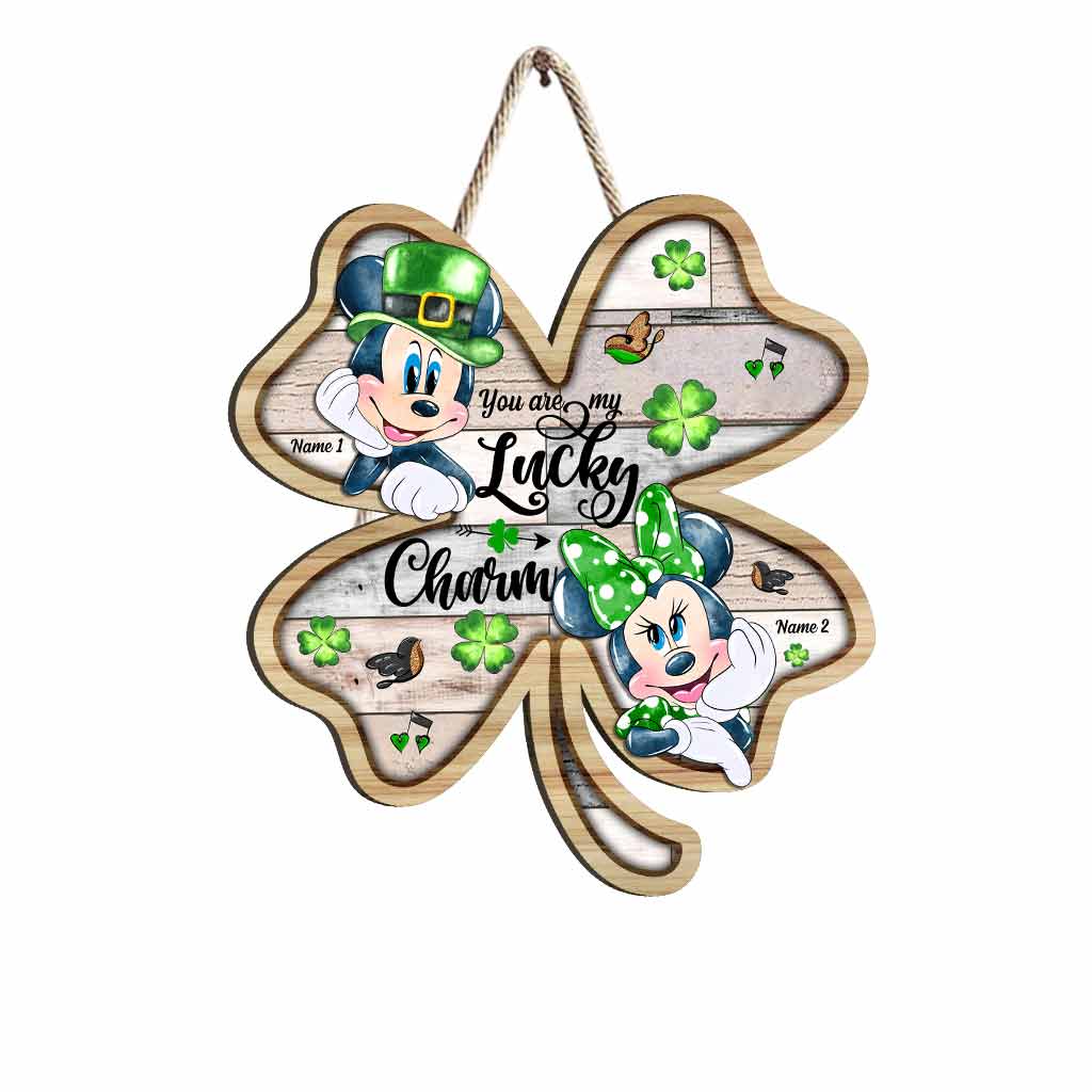 You Are My Lucky Charm - Personalized Patrick's Day Mouse Wood Sign With 3D Pattern Print
