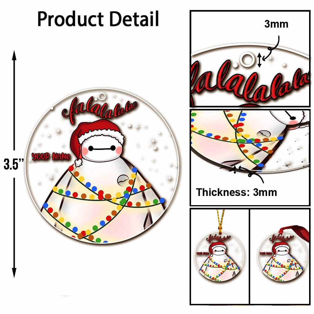 Falalalala - Personalized Christmas Mouse Transparent Ornament