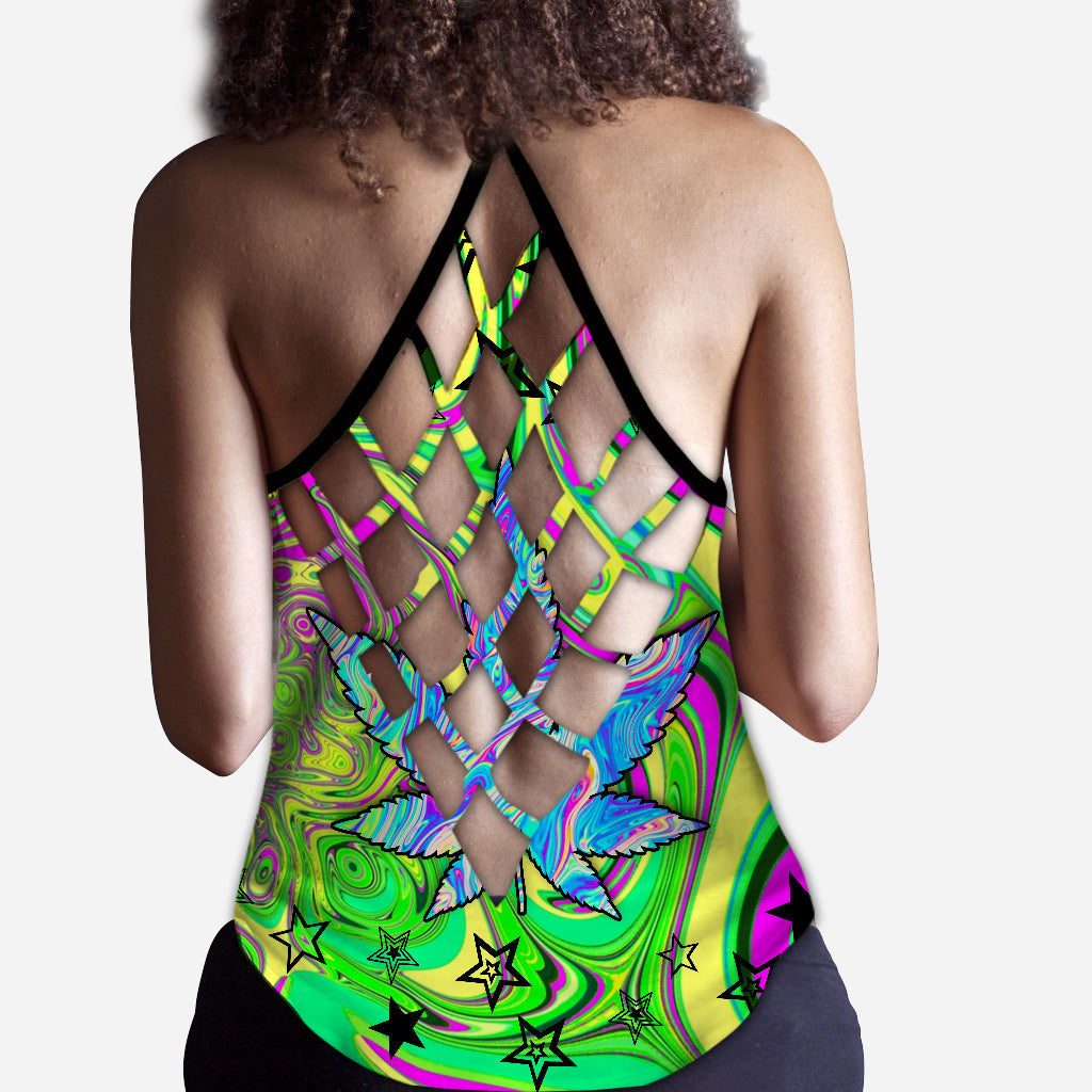 Pretty Little Pothead - Weed Cross Tank Top