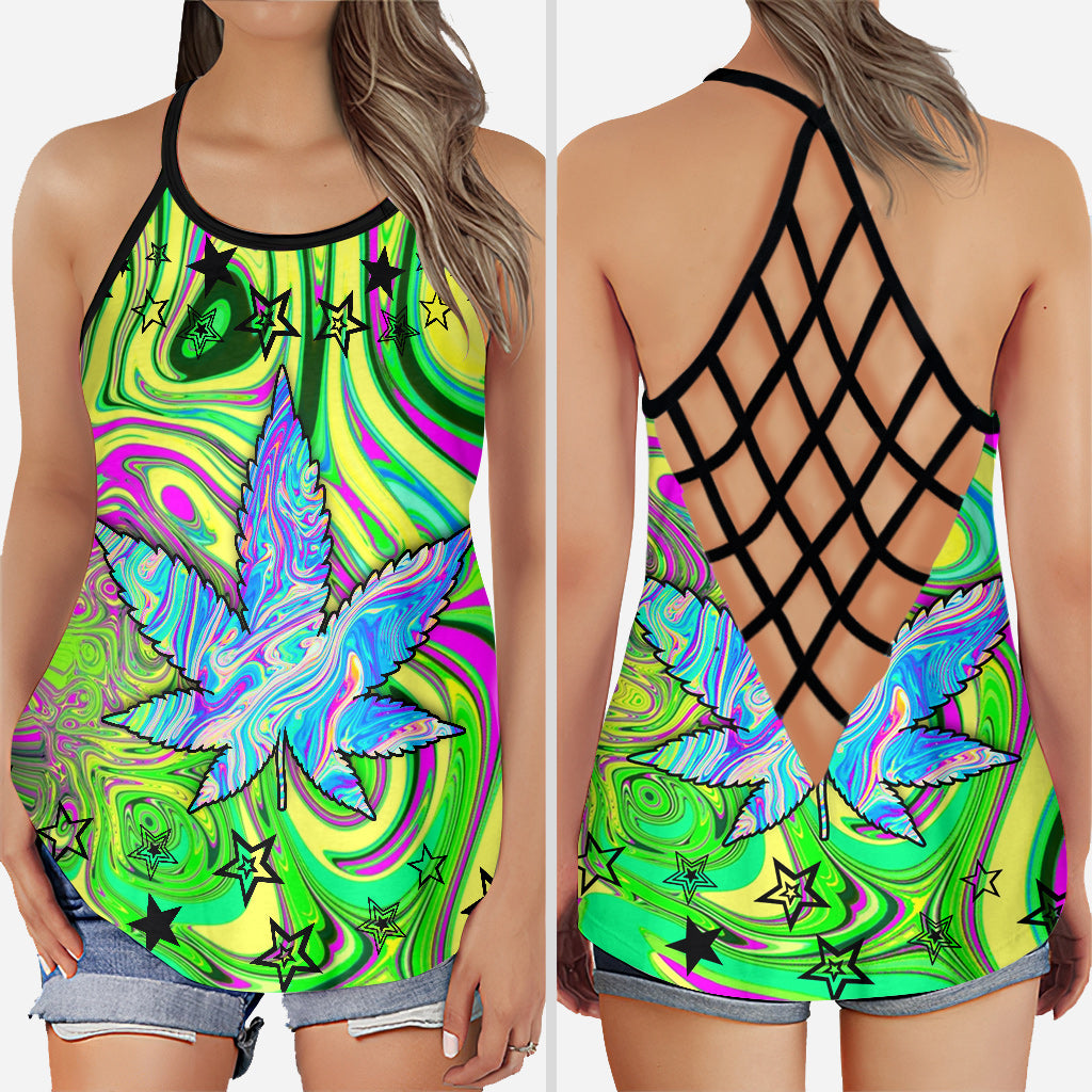 Pretty Little Pothead - Weed Cross Tank Top
