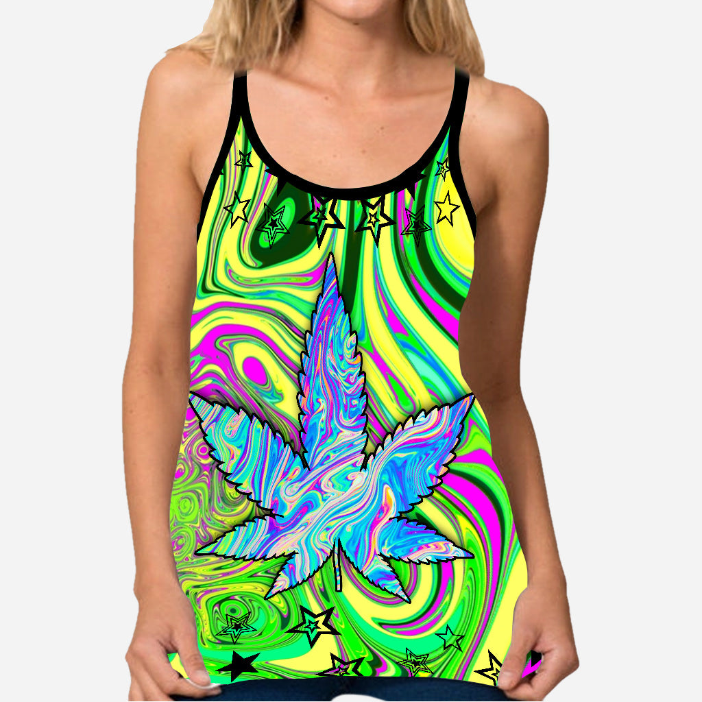 Pretty Little Pothead - Weed Cross Tank Top