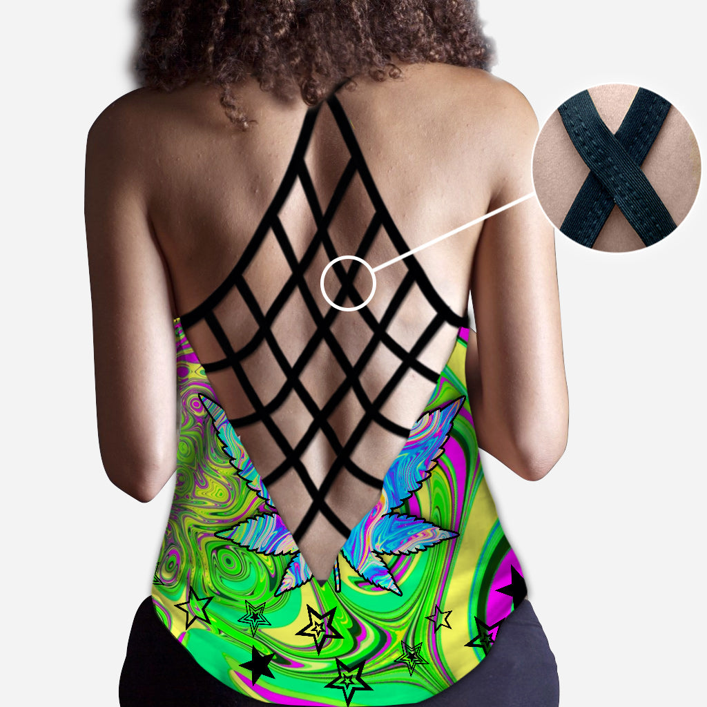 Pretty Little Pothead - Weed Cross Tank Top