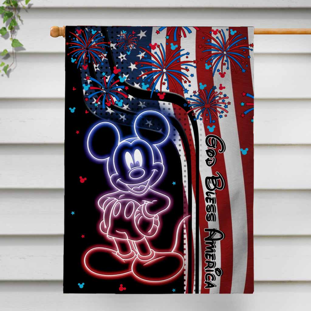 One Nation Under God - Personalized Independence Day Mouse House Flag