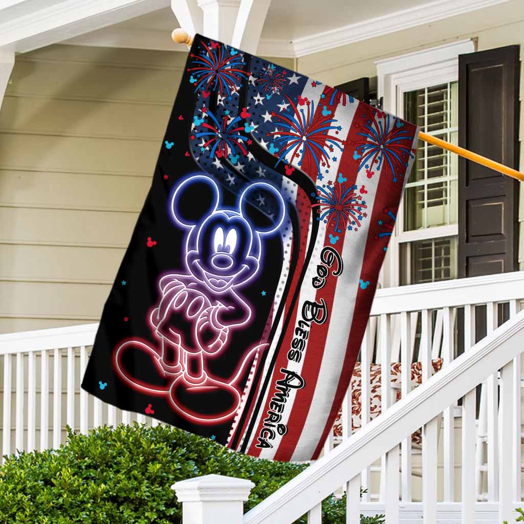 One Nation Under God - Personalized Independence Day Mouse House Flag