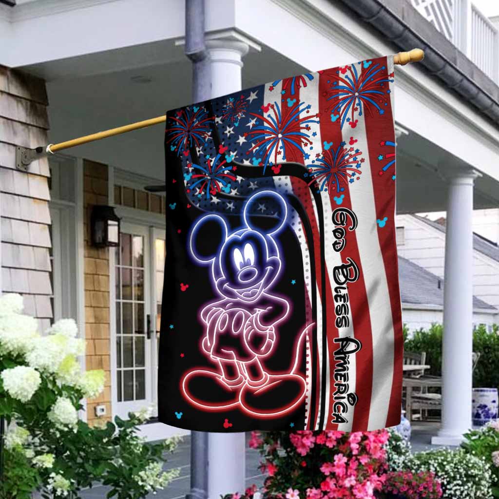 One Nation Under God - Personalized Independence Day Mouse House Flag