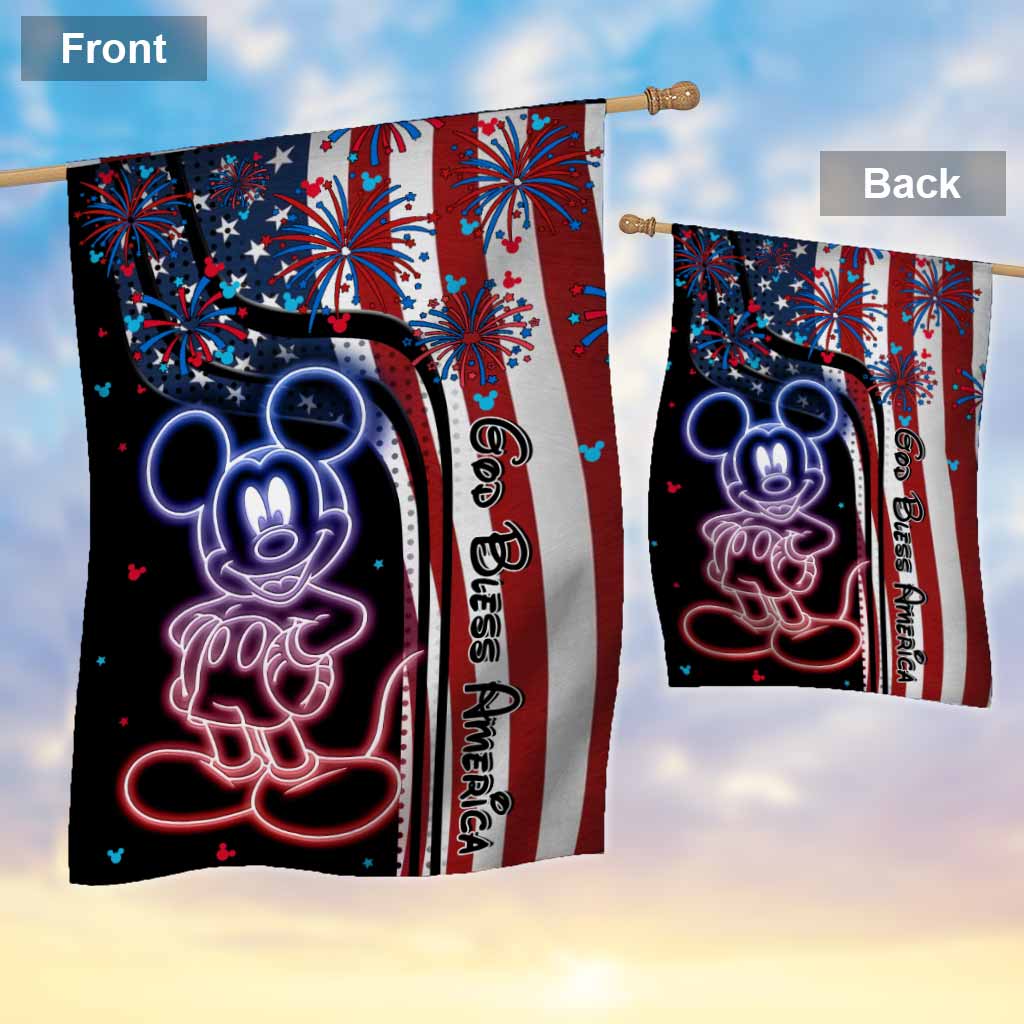 One Nation Under God - Personalized Independence Day Mouse House Flag